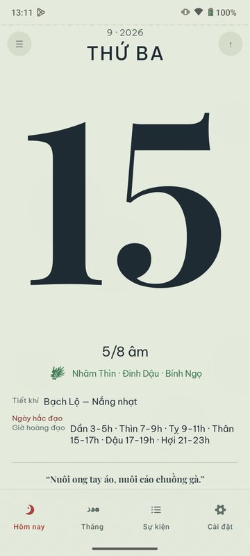 Tờ lịch hằng ngày