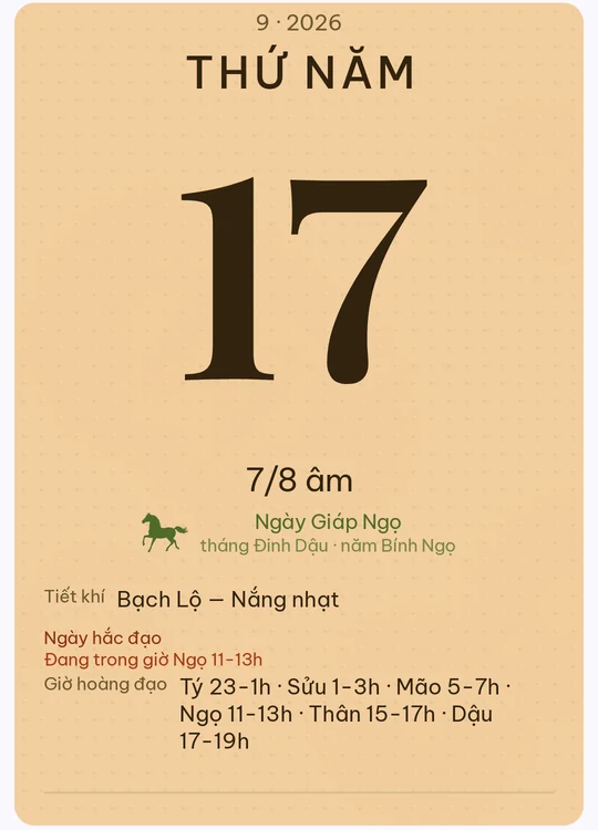 Tờ lịch với giao diện Cam quýt