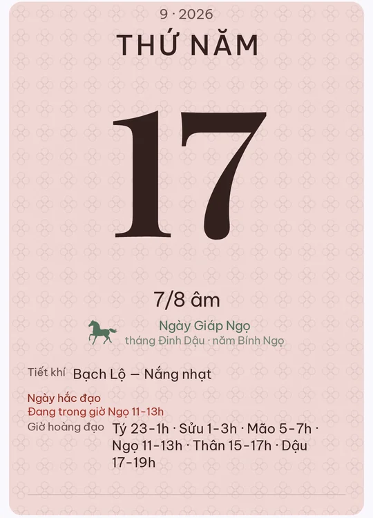 Tờ lịch với giao diện Hoa đào